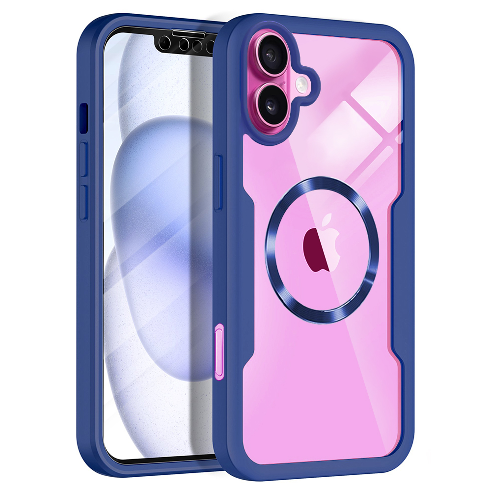 Techsuit ColorVerse 360 MagSafe Series + Ochranné sklo iPhone 16 Plus modrá