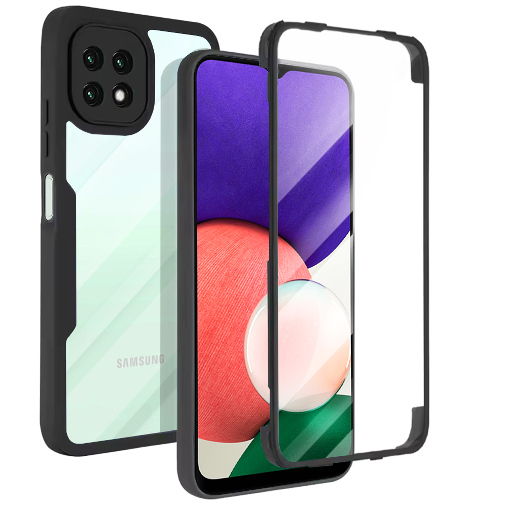 Techsuit ColorVerse 360 Series + Ochranné sklo Samsung Galaxy A22 5G Černá