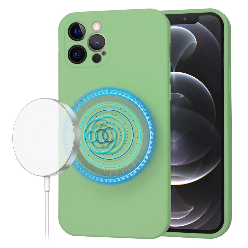 Techsuit SoftFlex MagSafe pro iPhone 12 Pro mátově zelená