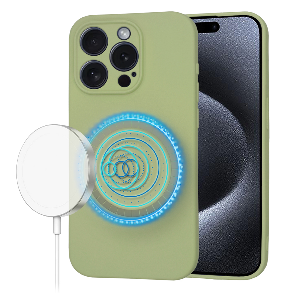 Techsuit SoftFlex MagSafe pro iPhone 15 Pro v barvě matcha