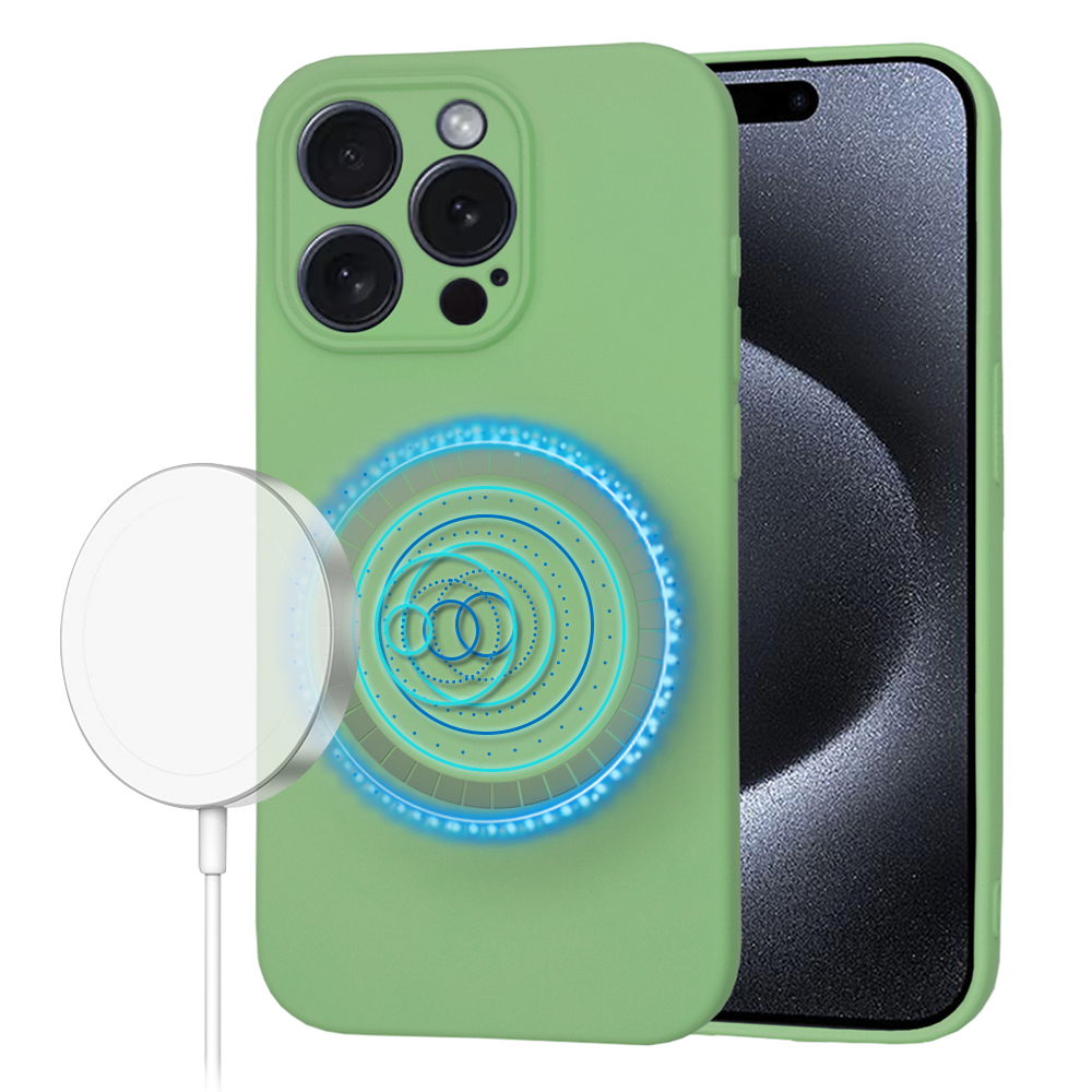 Techsuit SoftFlex MagSafe pro iPhone 15 Pro v mátově zelené