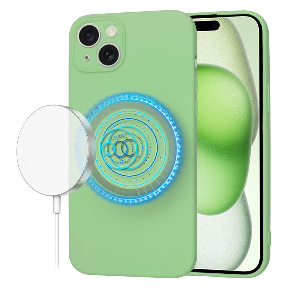 Techsuit SoftFlex MagSafe pro iPhone 15 Plus v mátově zelené