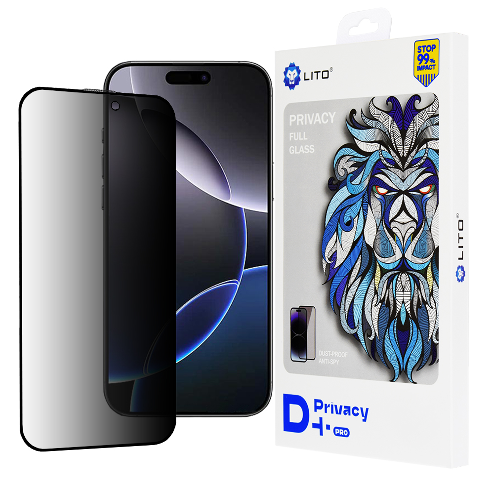 Lito D+ Pro Privacy pro iPhone 16 Pro Max černá