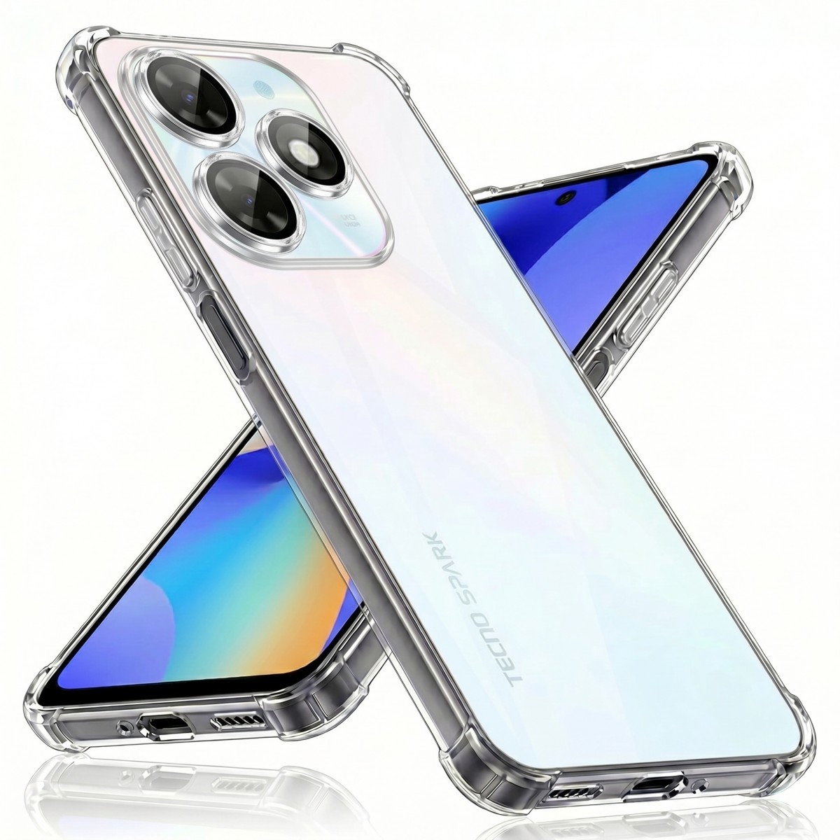 Techsuit Shockproof průhledný silikonový obal Tecno Spark 20 průhledný