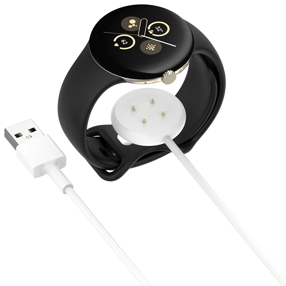 Techsuit SmartWatch bezdrátový nabíjecí kabel pro Google Pixel Watch 3 2 Fitbit Ace LTE USB bílý