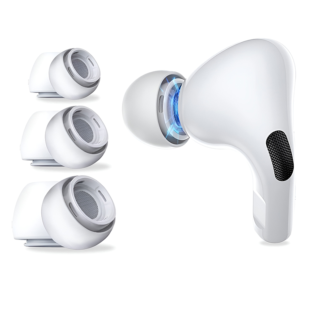 Techsuit 3 balení náhradních špuntů pro Apple AirPods Pro 1 2 3 bílá