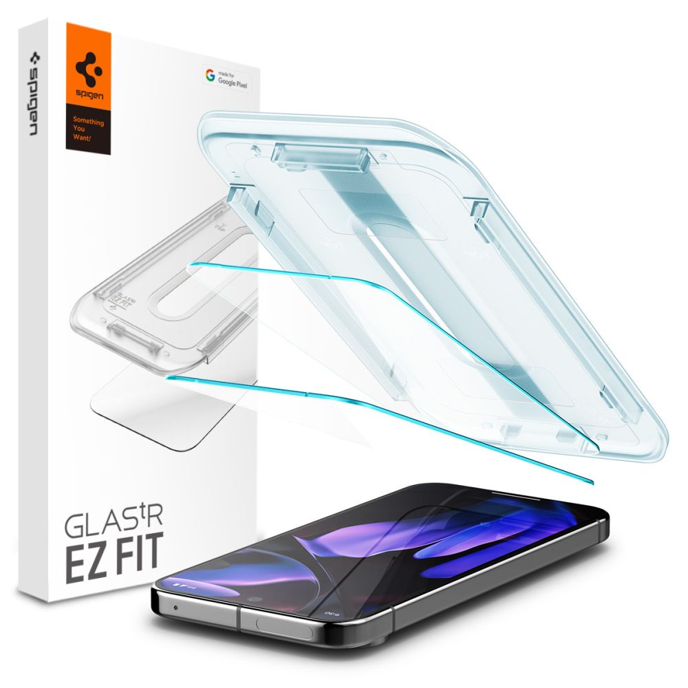 Spigen Glas.tR EZ-FIT (2 balení) Google Pixel 9/9 Pro/10/10 Pro Čirý