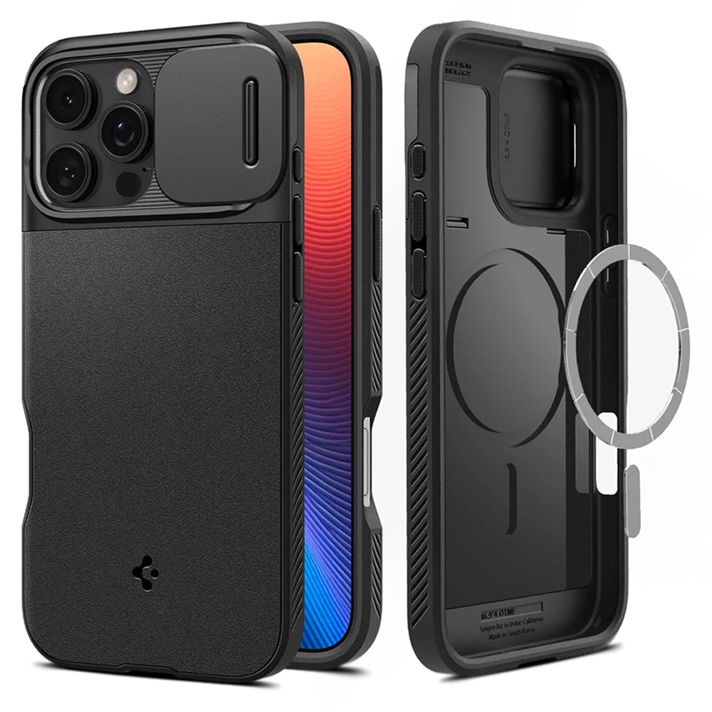 Spigen Optik Armor MagSafe pro iPhone 16 Pro Max černý