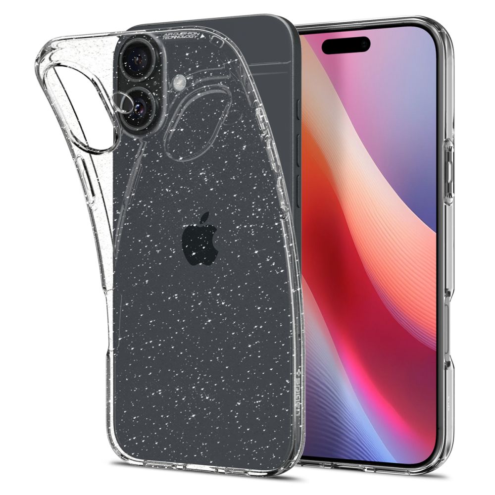Spigen Liquid Crystal Glitter iPhone 16 Křišťálový křemen