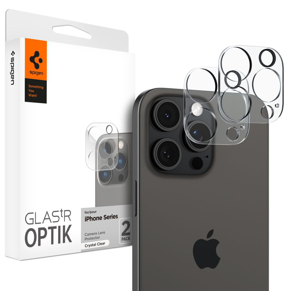 Spigen Optik.tR ochranné sklo na kameru 2 ks iPhone 14/15/16 Pro/Pro Max čiré