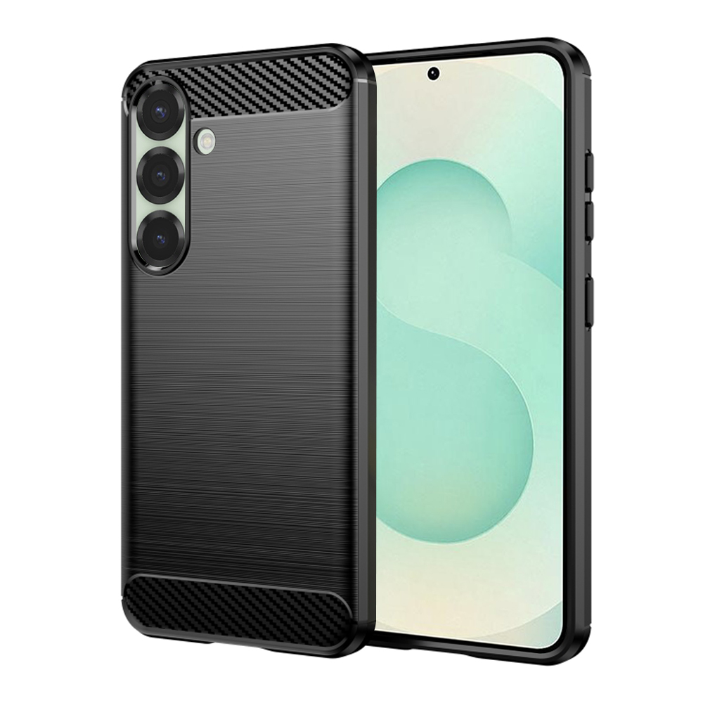 Pouzdro Techsuit Carbon Silicone pro Samsung Galaxy S25 Plus černé