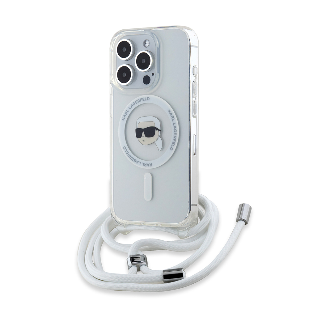 Karl Lagerfeld IML Crossbody MagSafe iPhone 15 Pro Max průhledný Karl Head