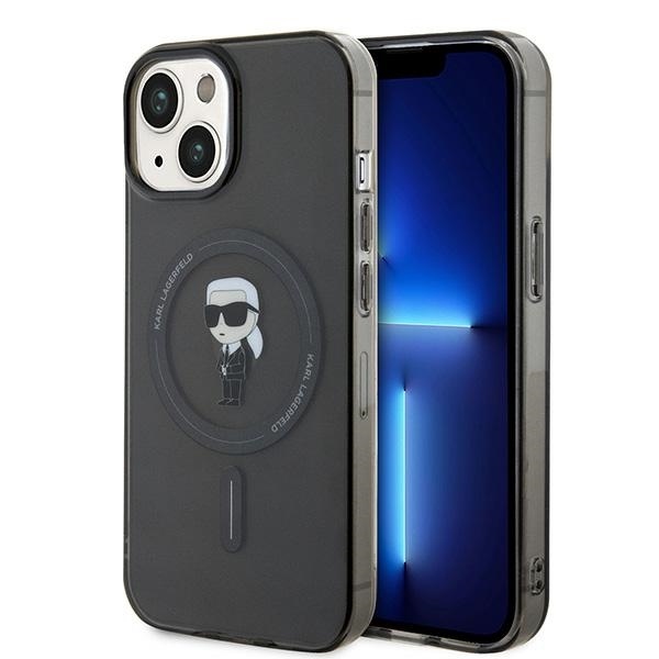 Karl Lagerfeld IML MagSafe iPhone 15 Ikonik černá