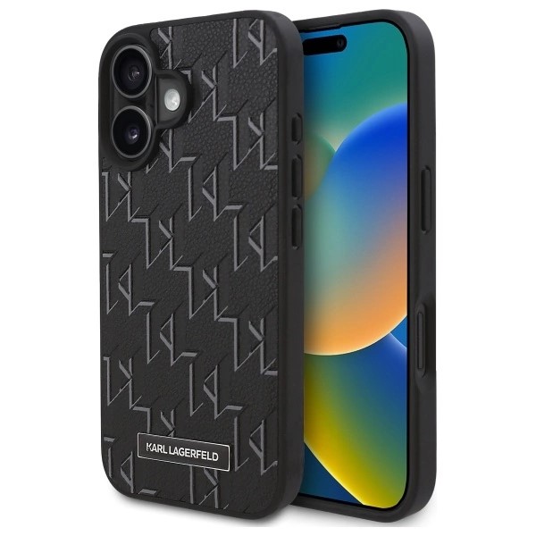 Karl Lagerfeld Leather MagSafe iPhone 16 růžová Hot Stamp