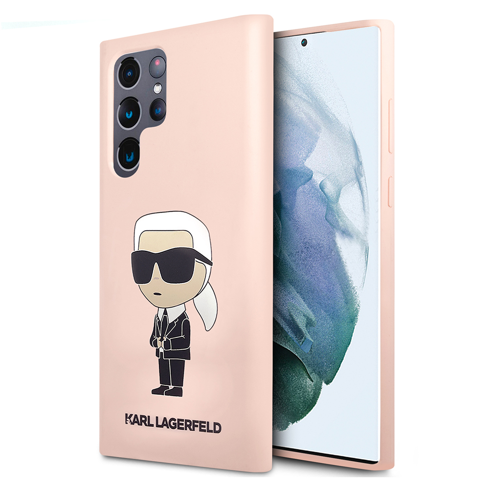 Karl Lagerfeld Silicone pouzdro Samsung Galaxy S23 Ultra růžová Ikonik