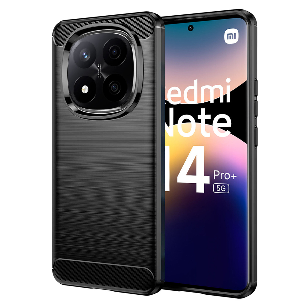 Pouzdro Techsuit Carbon Silicone pro Xiaomi Redmi Note 14 Pro+ 5G černé