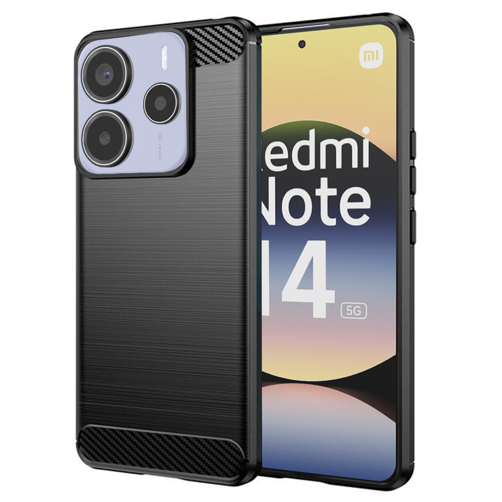 Techsuit Carbon Silicone pro Xiaomi Redmi Note 14 5G černý