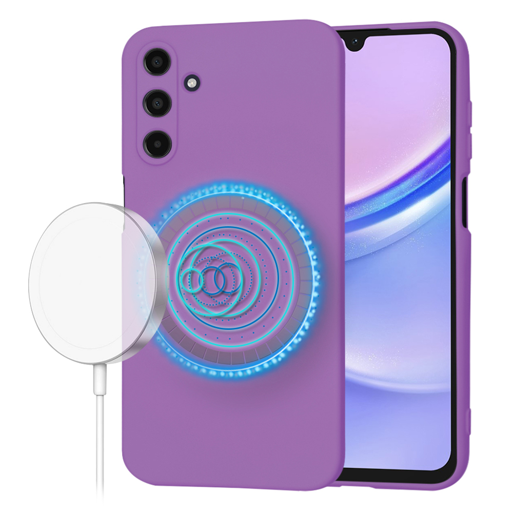 Techsuit SoftFlex MagSafe pro Samsung Galaxy A15 4G A15 5G fialová