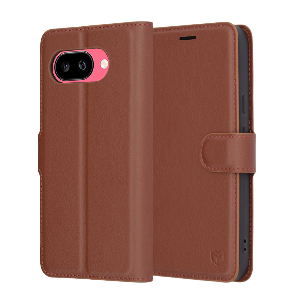 Techsuit kožené pouzdro pro Google Pixel 9a hnědé
