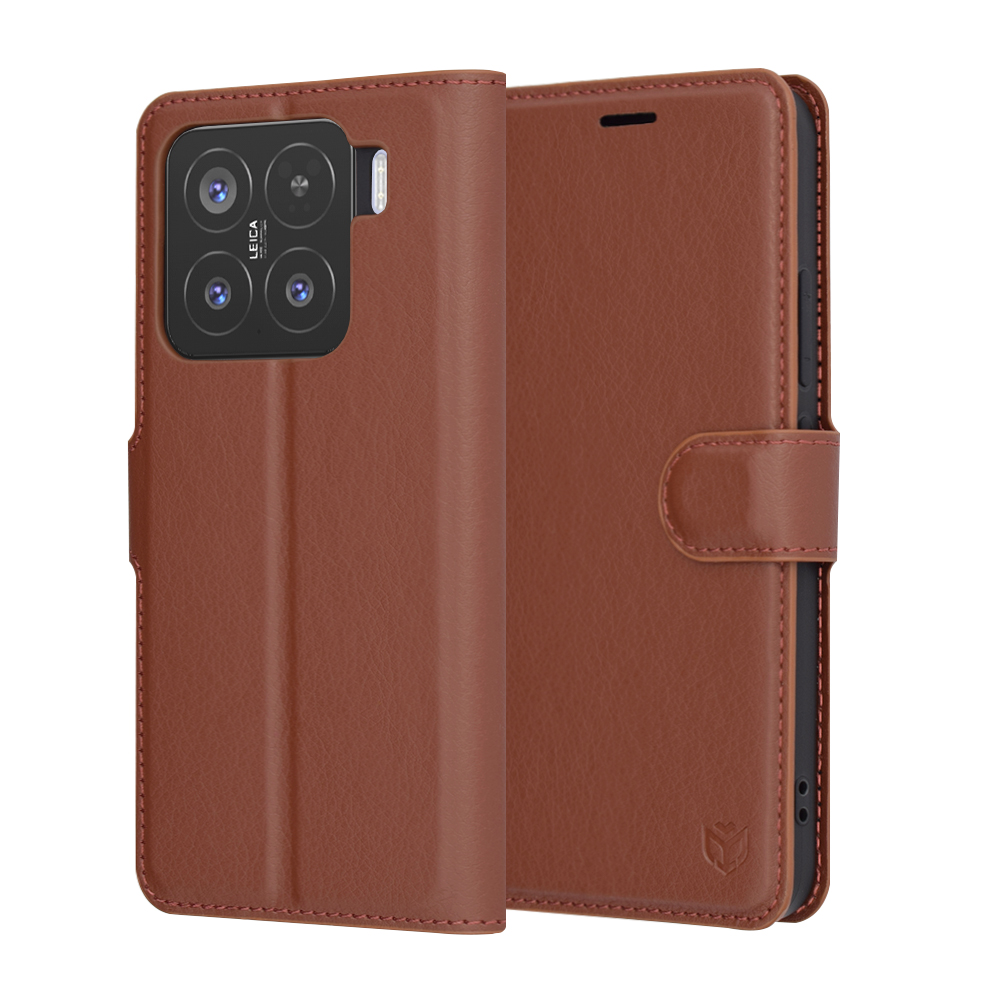 Kožené pouzdro Techsuit Xiaomi 15 hnědé