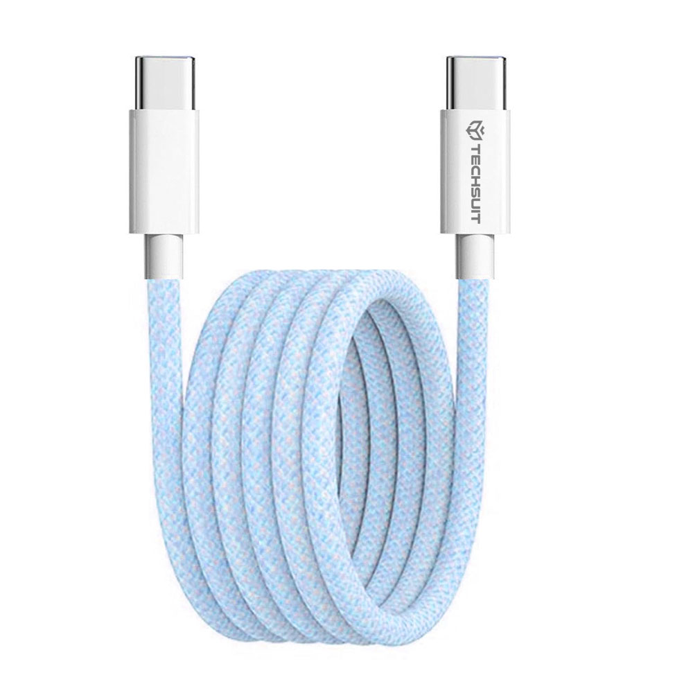 Techsuit Data Cable PCB114D pro Apple Android Type-C 1m modrá