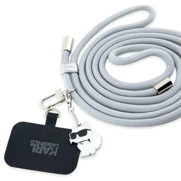 Karl Lagerfeld Crossbody Cord KLUCNMSCKIG Universal Nylon 150cm Choupette šedá