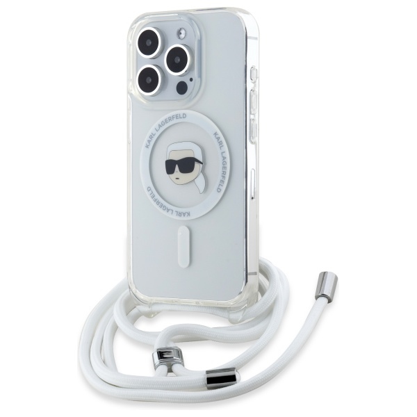 Karl Lagerfeld IML Crossbody MagSafe iPhone 16 Pro Max průhledný Karl Head