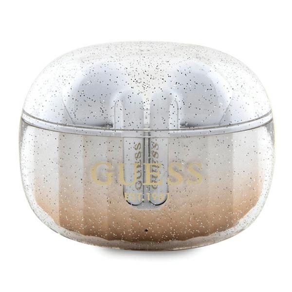 Guess Wireless Earbuds s dokovací stanicí zlatý třpyt gradient