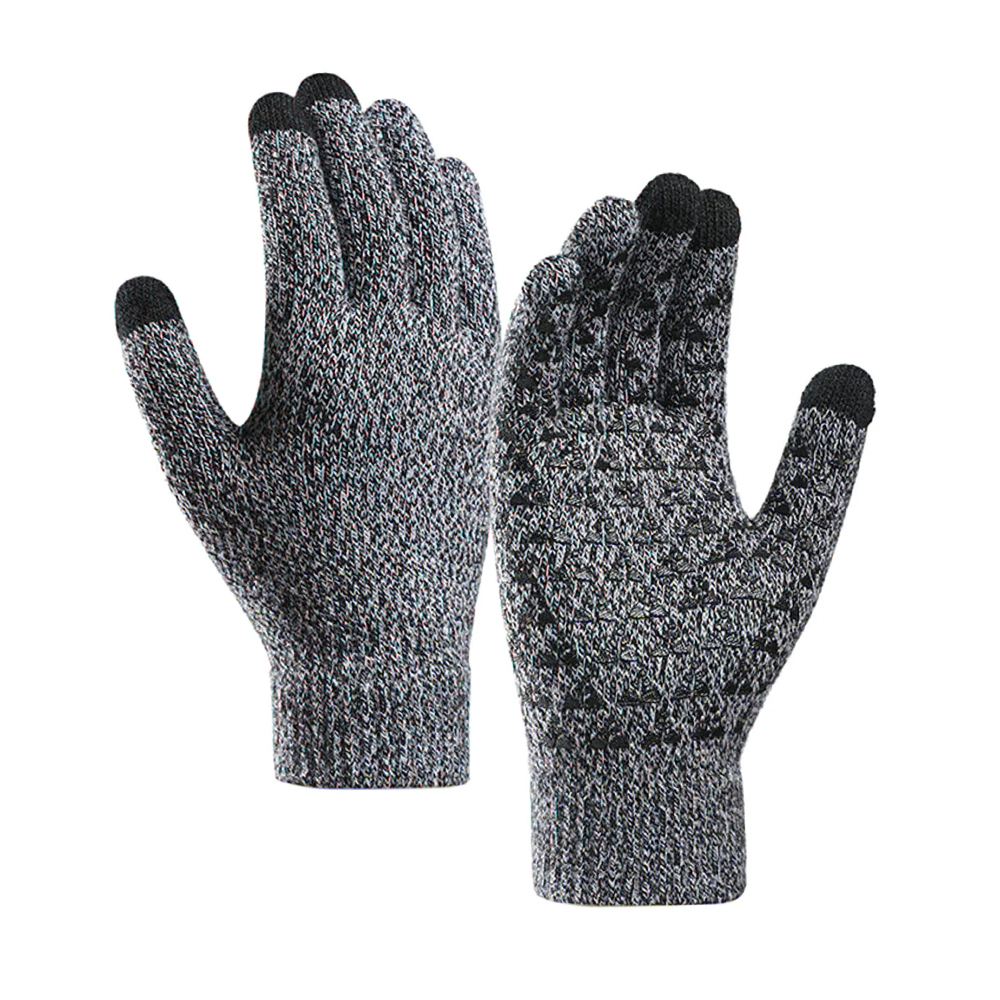 Iwarm rukavice ST0018 prémiová vlna s protiskluzovými detaily velikost 23 cm černá šedá