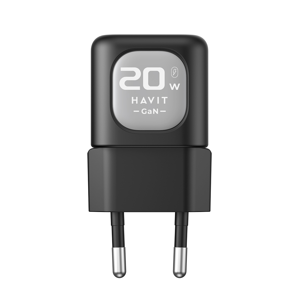 Havit Wall Charger UC220 EU USB Type-C GaN 20W černá šedá