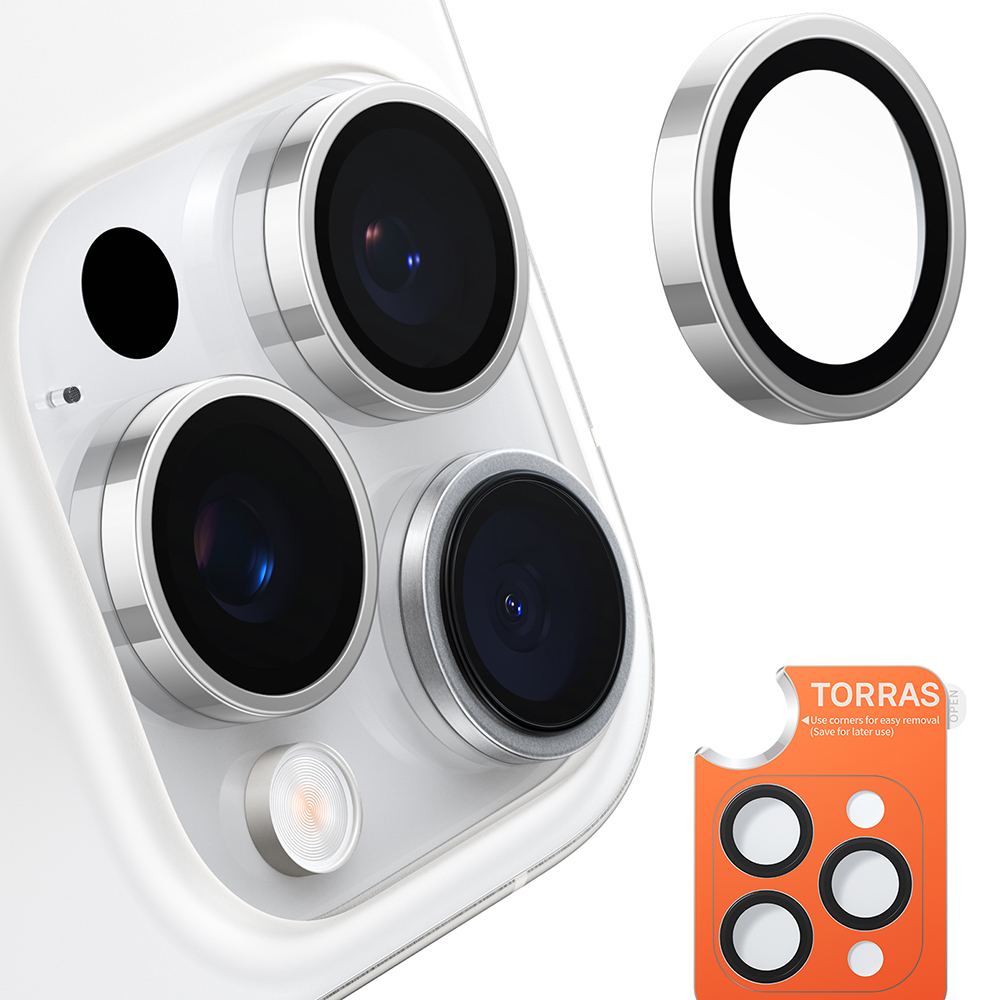 Torras Lensguard ochrana kamery iPhone 16 Pro iPhone 16 Pro Max titanově šedá