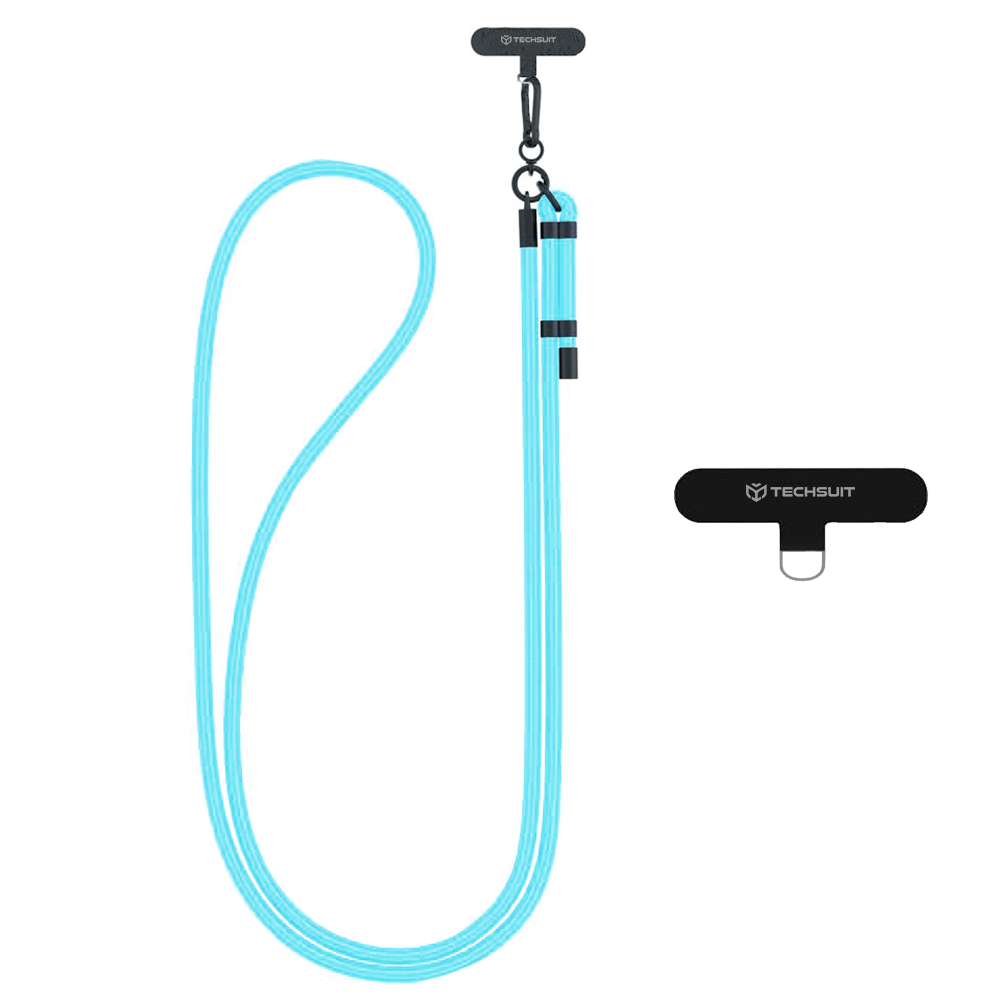 Techsuit Rope Crossbody Strap RCS1-77 pro telefony karabina nylon arktická modrá
