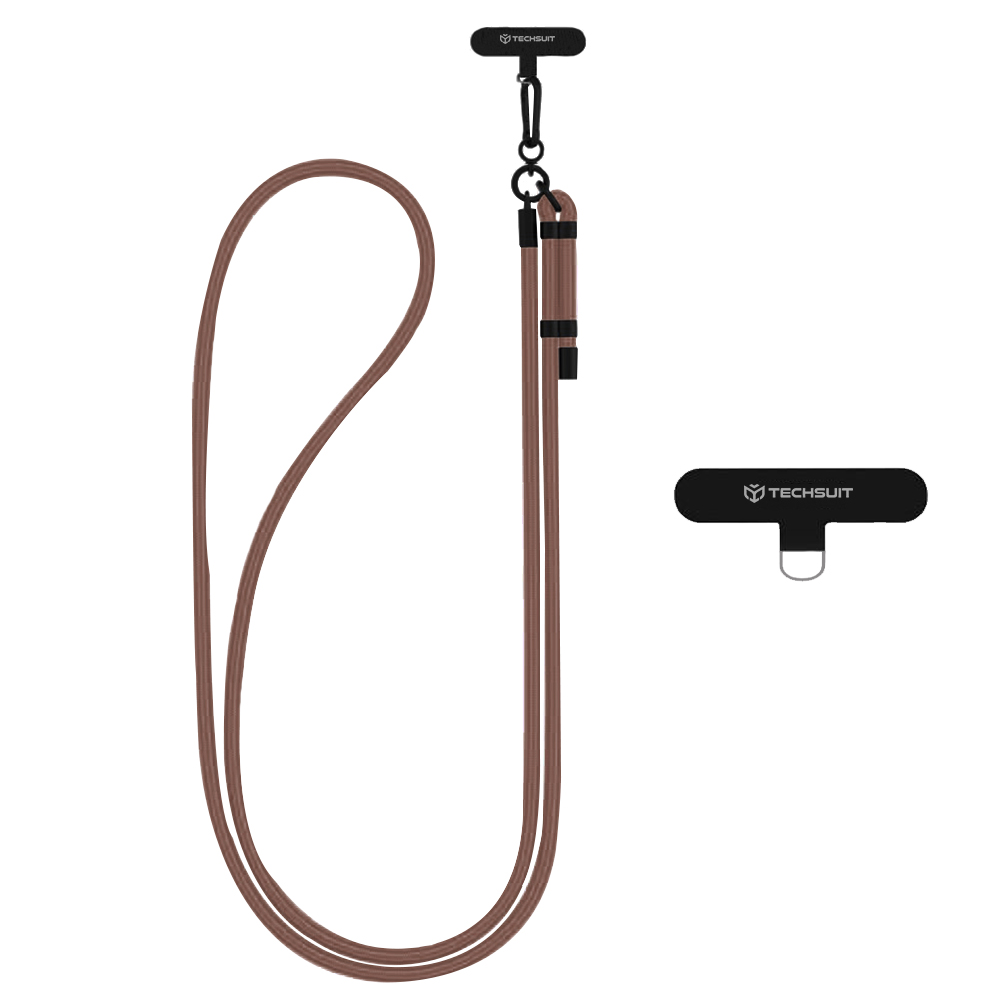 Techsuit Rope Crossbody Strap RCS1-72 pro telefony karabina nylon kávová