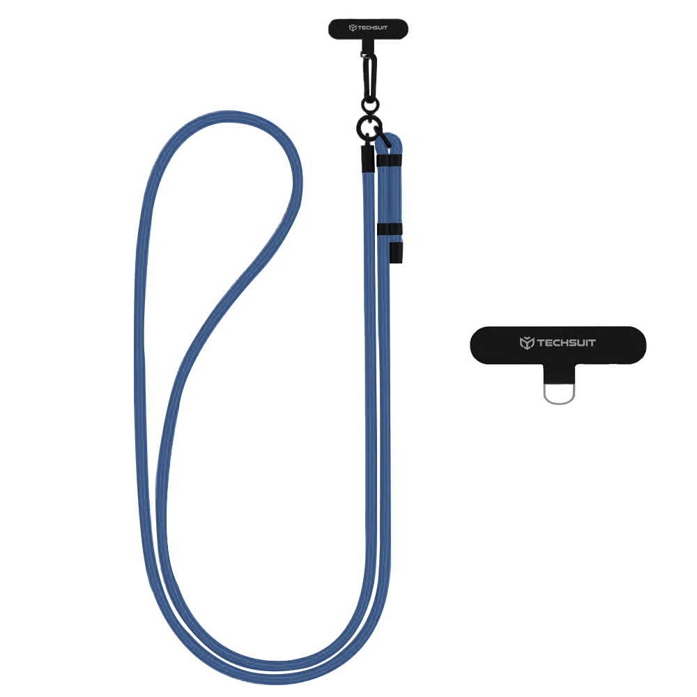 Techsuit Rope Crossbody Strap RCS1-80 pro telefony karabina nylon modrý
