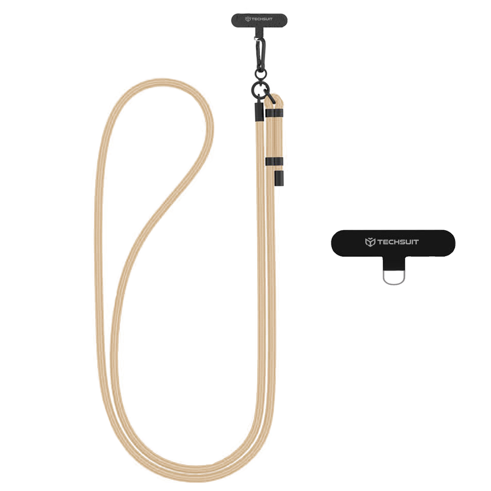Techsuit Rope Crossbody Strap RCS1-08 pro telefony karabina nylon nastavitelný champagne mist