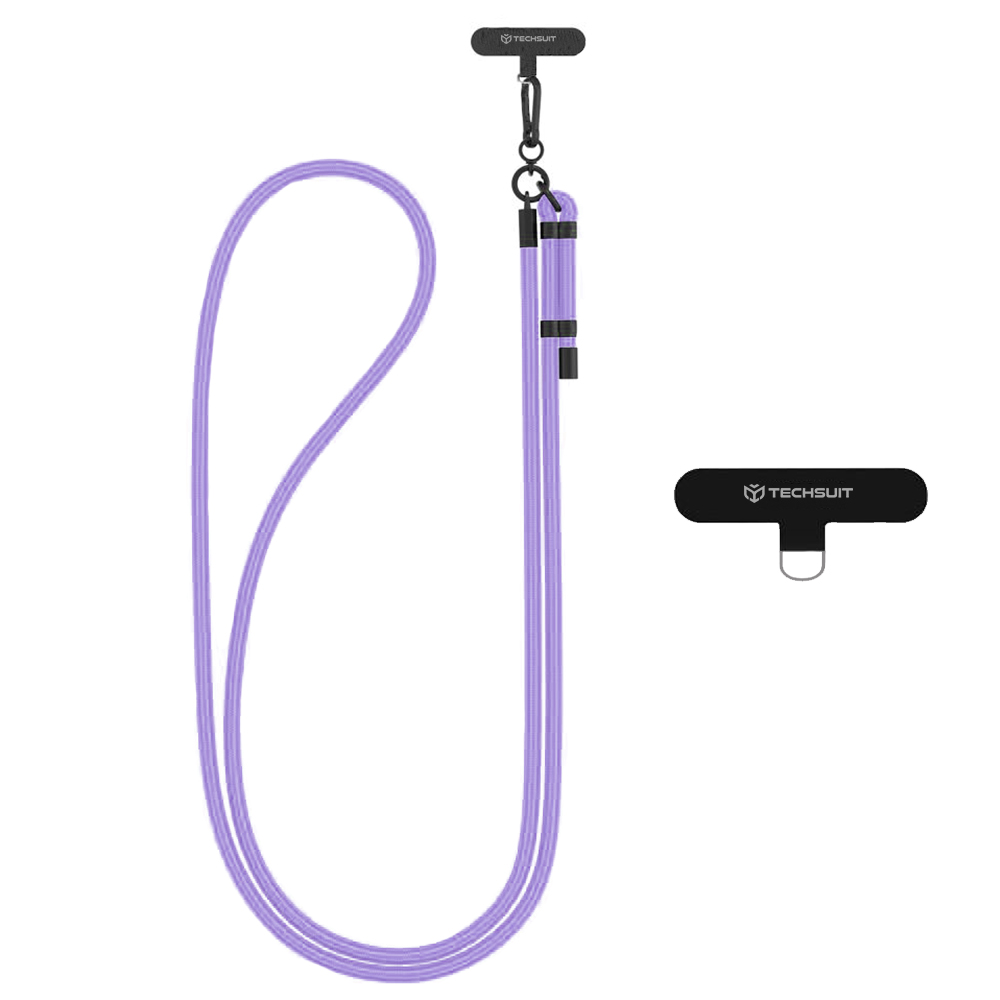 Techsuit Rope Crossbody Strap RCS1-21 pro telefony karabina nylon luxusní ametyst