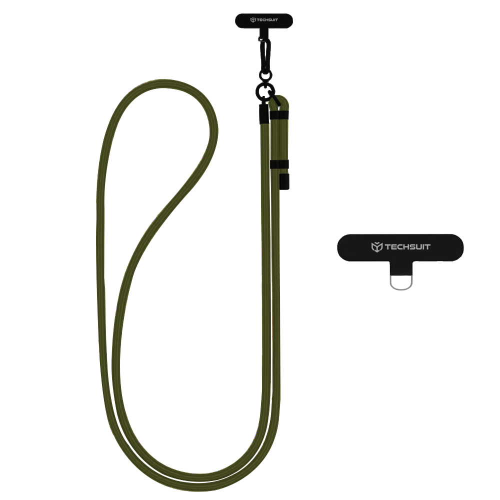 Techsuit Rope Crossbody Strap RCS1-06 pro telefony karabina nylon mechově zelená