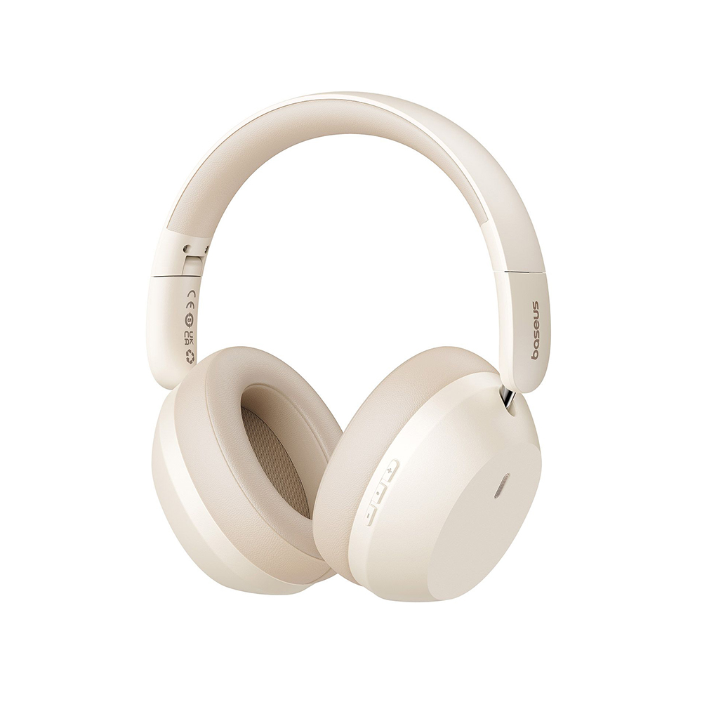 Baseus Wireless Headphones Bass 35 Max na uši Bluetooth 5.3 skládací bílá