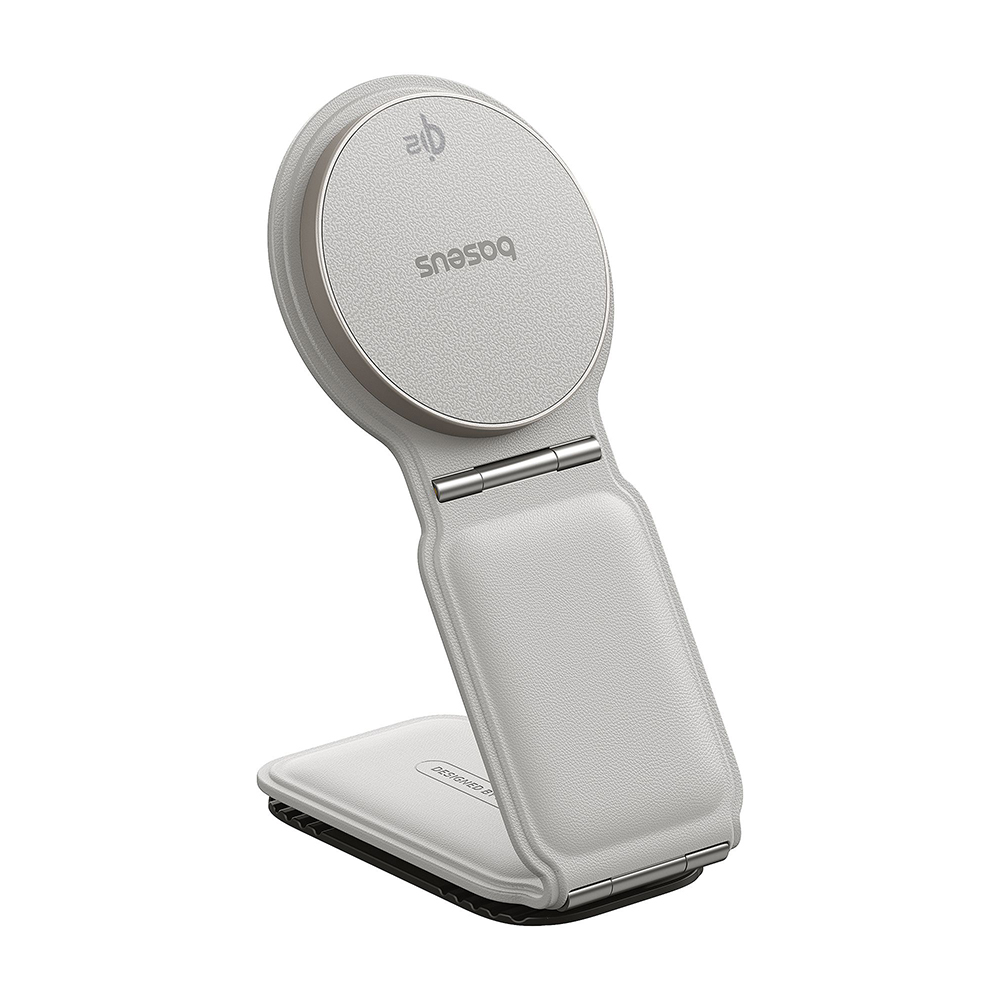 Baseus Car Holder s bezdrátovým nabíjením PrimeTrip C02 magnetický úchyt na palubní desku 15W měsíční bílá