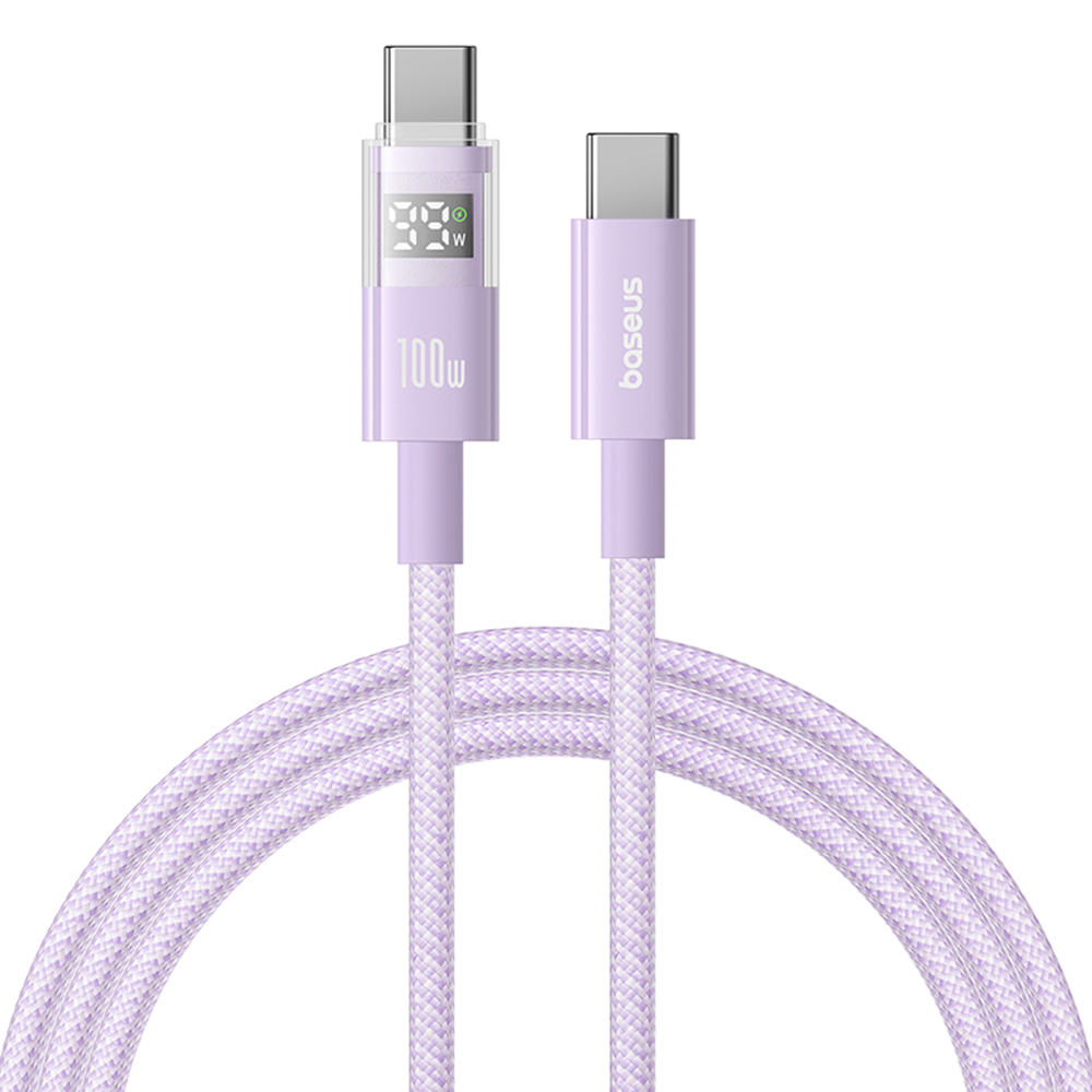 Baseus Data Cable Display 2 Rychlonabíjecí Type-C na Type-C 100W 1m Fialová