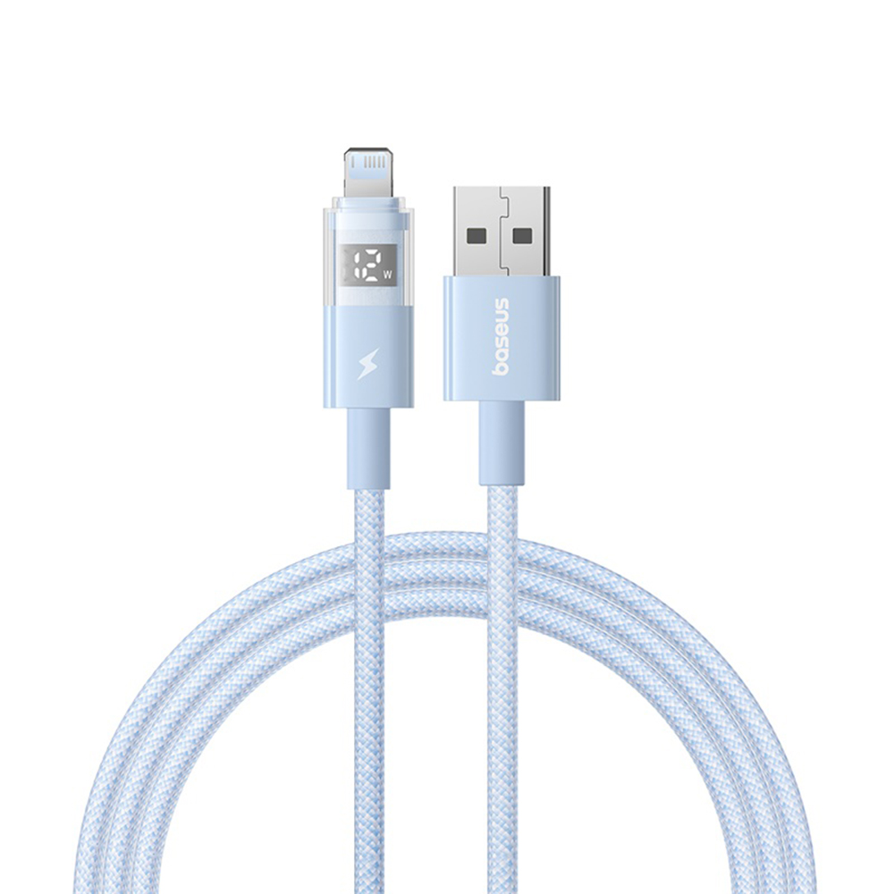 Baseus Data Cable Display 2 USB na Lightning Rychlé nabíjení Digitální displej 2.4A 2m modrá Galaxy