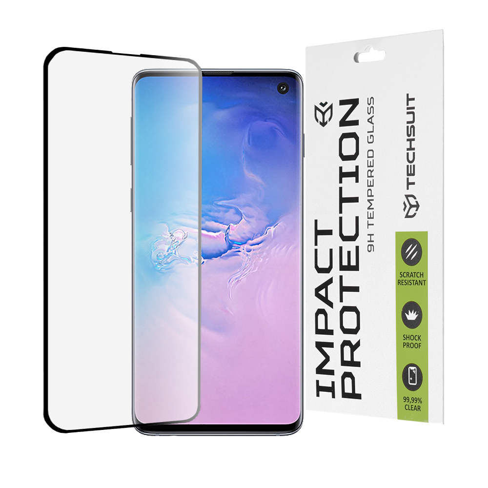 Ochranné sklo Techsuit 111D pro Samsung Galaxy S10 černé