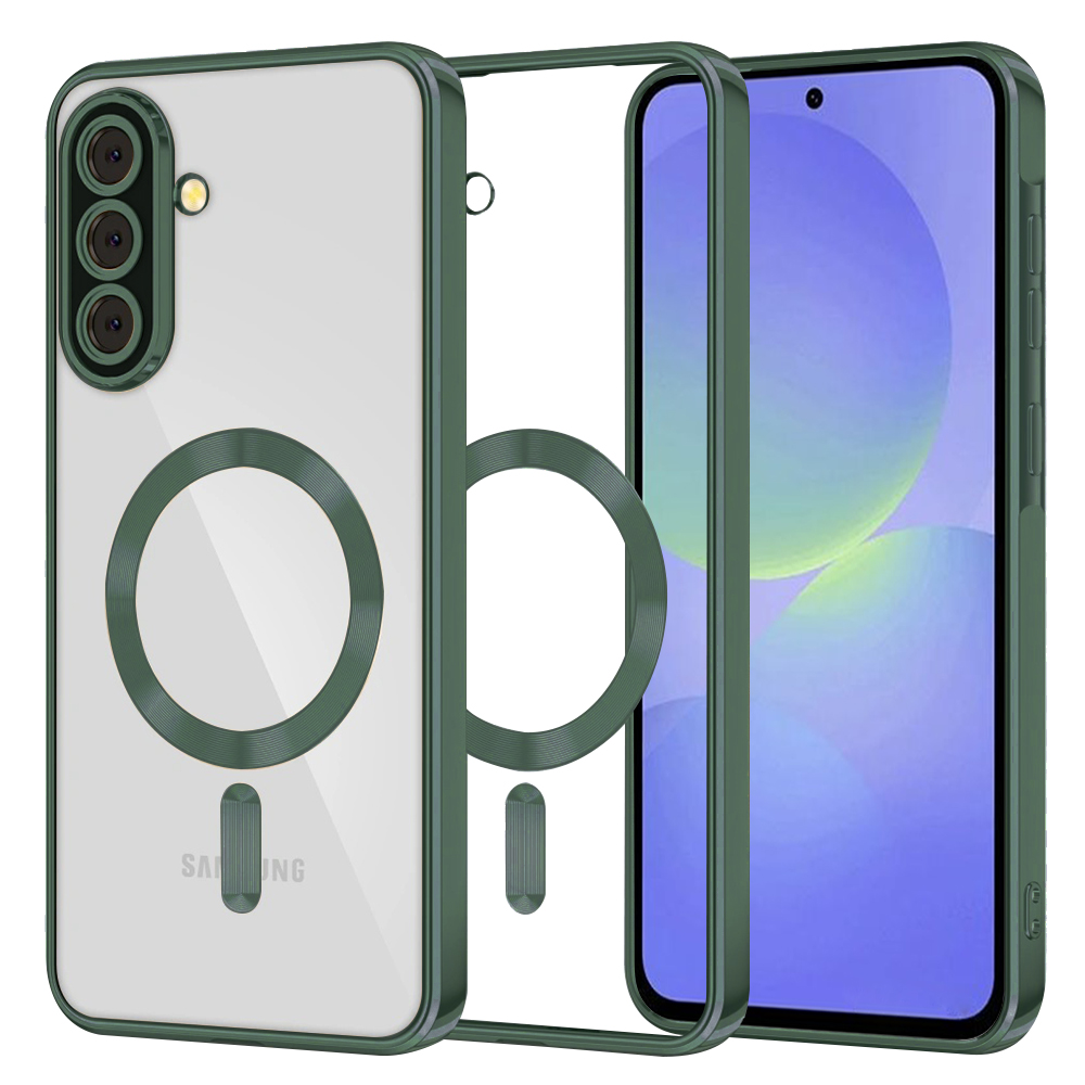 Techsuit Luxury Crystal MagSafe pro Samsung Galaxy A36 5G A56 5G tmavě zelená