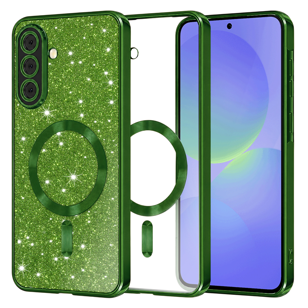 Techsuit Luxury Glitter MagSafe pro Samsung Galaxy A36 5G A56 5G v tmavě zelené