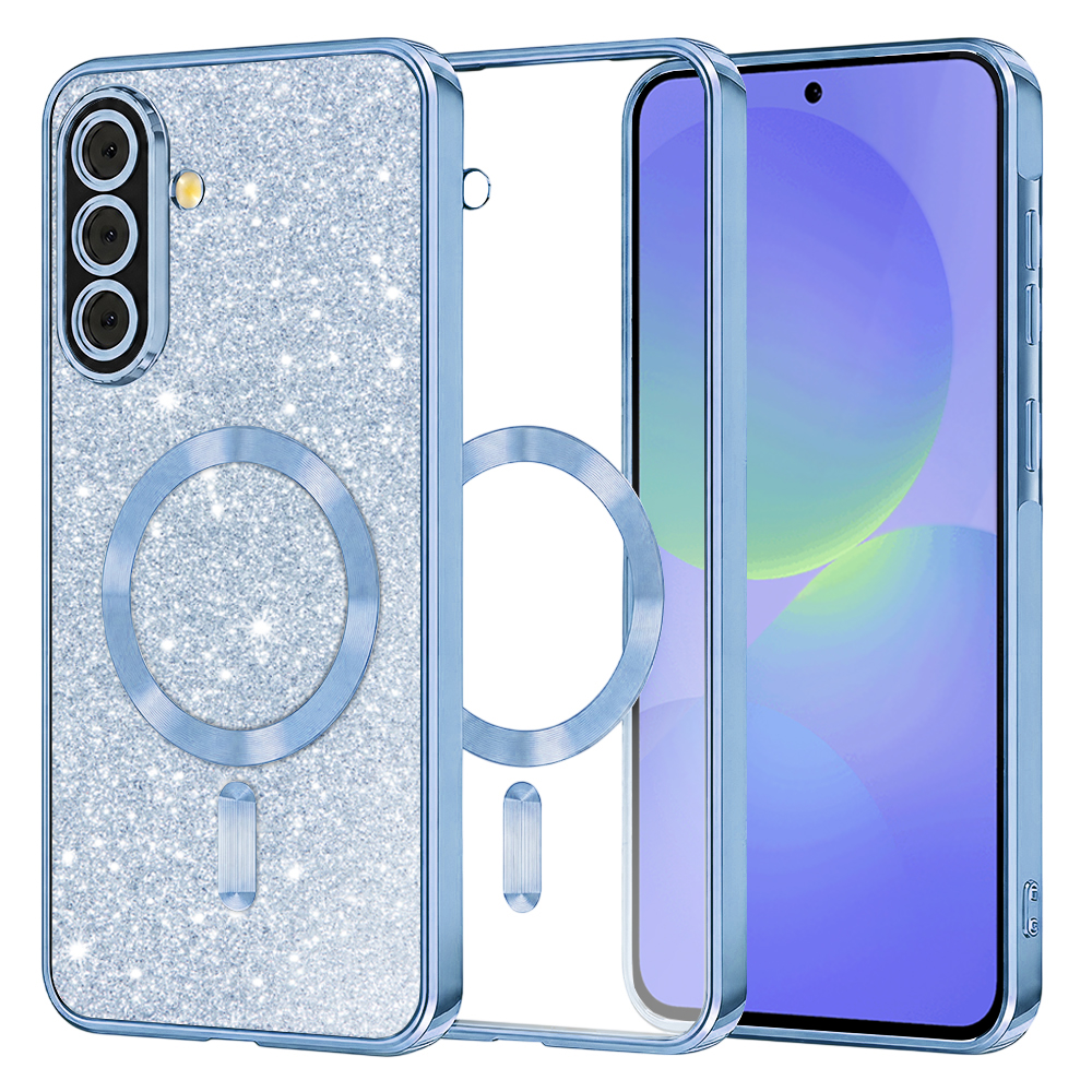 Techsuit Luxury Glitter MagSafe pro Samsung Galaxy A36 5G A56 5G světle modrá