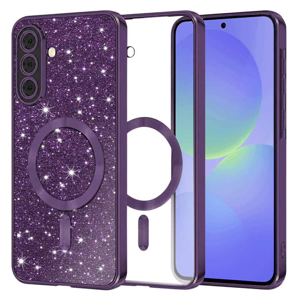 Techsuit Luxury Glitter MagSafe pro Samsung Galaxy A36 5G A56 5G v tmavě fialové