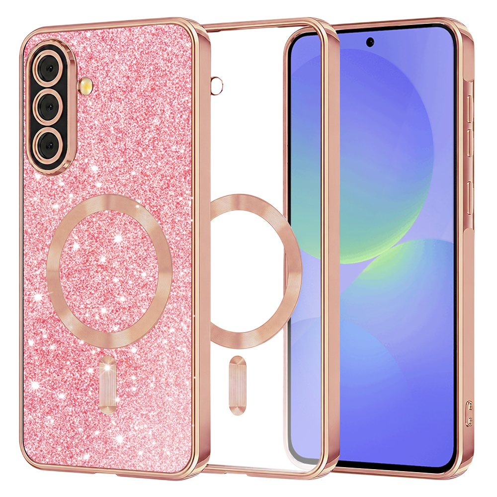 Techsuit Luxury Glitter MagSafe pro Samsung Galaxy A36 5G A56 5G růžově zlatá