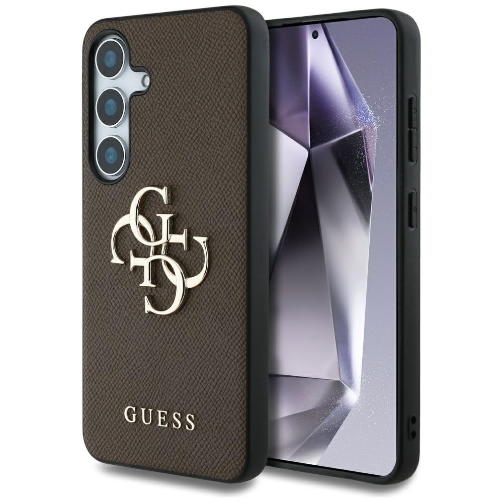 Guess Hardcase 4G Grained Big and Classic Logo pro Samsung Galaxy S25 hnědý