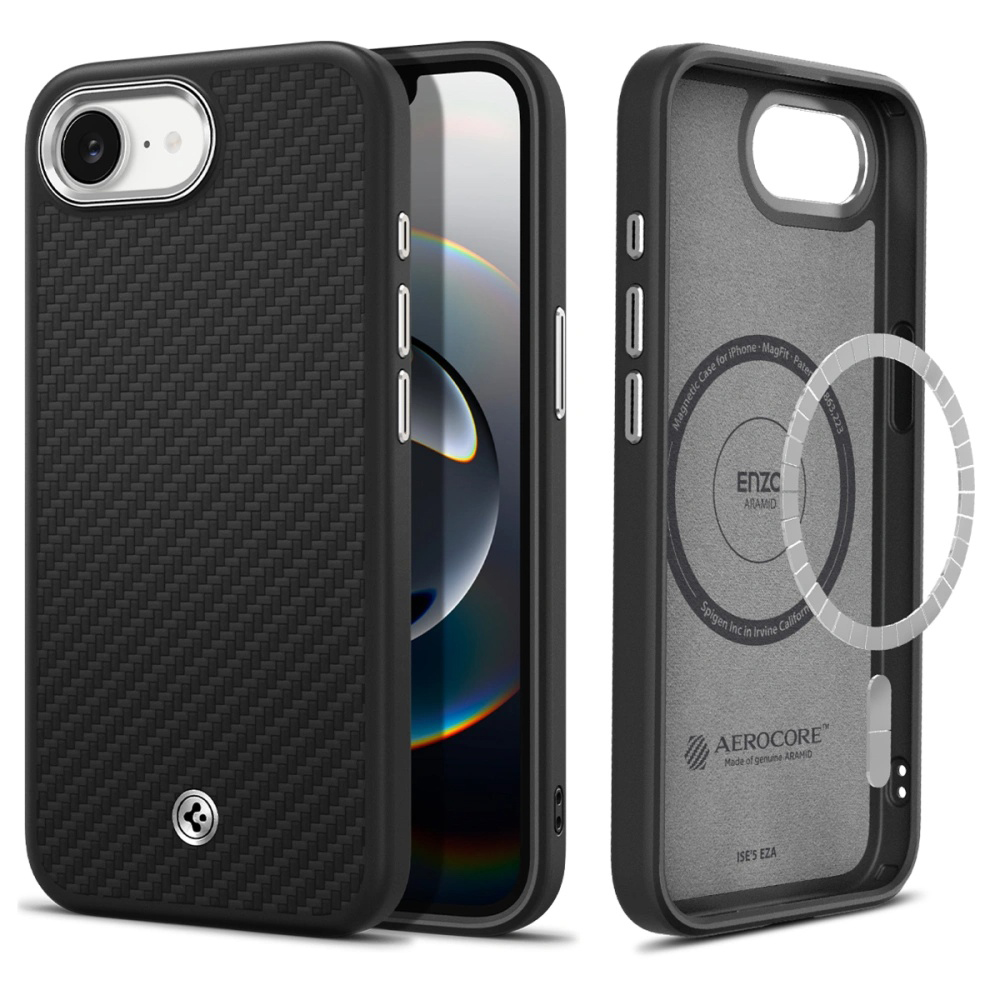 Spigen Enzo Aramid MagSafe pro iPhone 16e matná černá