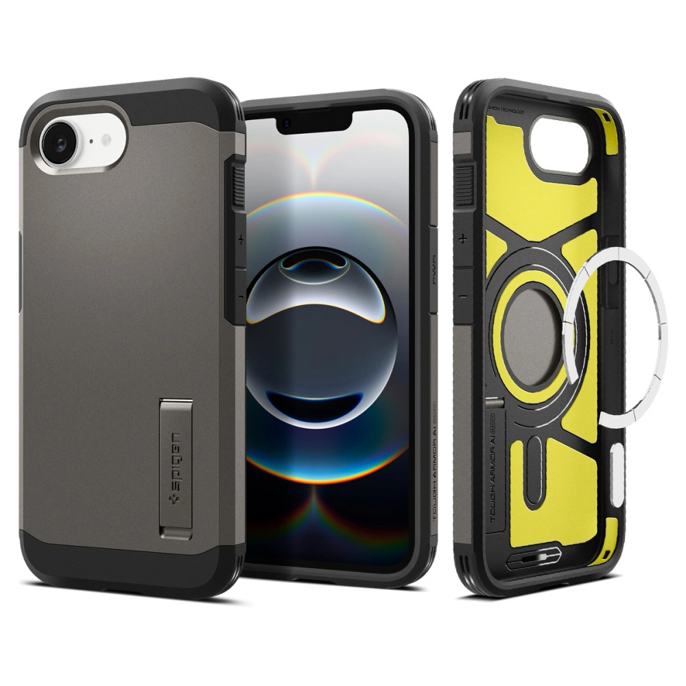 Spigen Tough Armor MagSafe pro iPhone 16e v barvě gunmetal